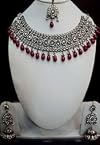 Off White Stone Studded Bridal Necklace Set