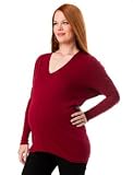 A Pea in the Pod Collection: Velvet Long Sleeve V-neck Rib Knit Maternity T Shirt