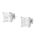 Sterling Silver 8mm Square CZ Basket Stud Earrings