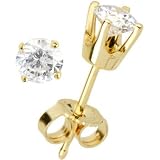 Solid 14KT Yellow Gold Genuine DIAMOND Stud Earrings (.50 cttw, H-I Color, I2 Clarity)