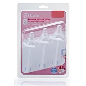 Coddlelife Crossed-Cut Variable Peristaltic Silicone Nipple, 3-Pack Featuring Latest Venting Technology
