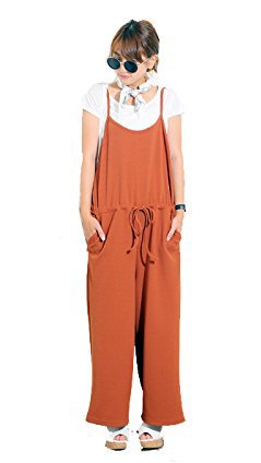 ASIMONY(アジモニー) レディース サロペット スカーチョ スカンツ ガウチョ クロップド ストレッチ 着心地 オールインワン エンボス ワイド