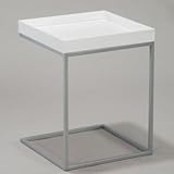 Jan Kurtz Beistelltisch PIZZO 40 weiss Tablett abnehmbar Eiche