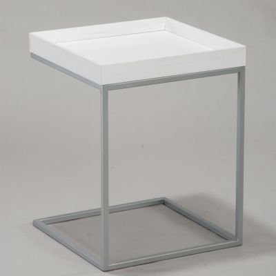 Jan Kurtz Beistelltisch PIZZO 40 weiss Tablett abnehmbar Eiche
