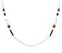 Sterling Silver Black Onyx and Smoky Quartz Long Necklace, 32"