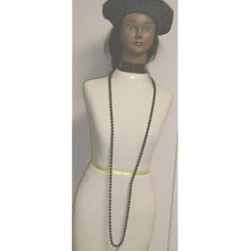 One Strand Simulated Onyx Pearl Long Chain Necklace and Earrings for Women and Teens Offered in...