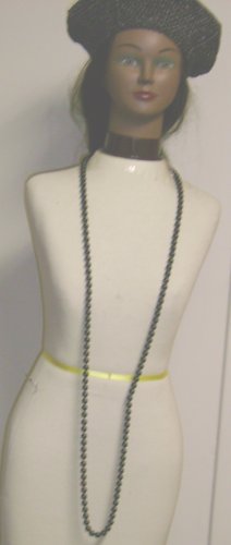 Click here to buy One Strand Simulated Onyx Pearl Long Chain Necklace and Earrings for Women and Teens Offered in....