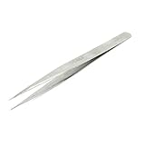 uxcell ピンセット　13.5cm長　シルバートーン　ステンレススチール　尖った先端