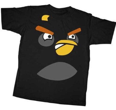 Cheap AGY609 Angry Birds Bomber Face Youth Black T-shirt S Cheap AGY609 Angry Birds Bomber Face Youth Black T-shirt S