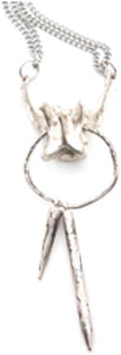 Oxidized sterling silver cast cat vertebrae necklace