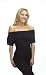 Curve Appeal 72120R-B-S Long Jersey Short Sleeve Top w/ Shirred Waist and Strap Back Detail in Black, Size: S