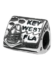 Genuine Zable (TM) Product. 925 Sterling Silver "Key West Florida" Bead Charm. 100% Satisfaction Guaranteed.
