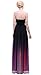 Esvor Strapless Pleats Gradient Colorful Ombre Chiffon Prom Dress Evening Gown