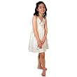 Palma City, Girl's Overlapping Hand-Embroidered Summer Dress With Elastic On The Back To Fit Perfectly. 100% All Natural Cotton