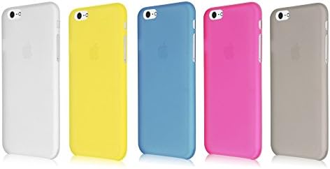 iPhone 6 Plus (5.5 inch) case, 5 Pack SquareTiger [ Slim &amp; Trim ] Protective Matte Cover Strengthens Grip Dynamic Colored cell phone case for iPhone 6 Plus - WHITE, BLUE, FUSCIA, YELLOW, GREY