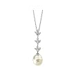 14K White Gold Paspaley South Sea Cultured Fashion Circle Pearl and Diamond Necklace