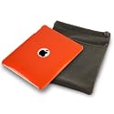 APPLE IPAD 3 PC EXECUTIVE ACCESSORY PACK - ORANGE TRANSPARENT BACK  COVER CASE, SCREEN PROTECTOR, GREY POUCH PART OF THE QUBITS ACCESSORIES  RANGE