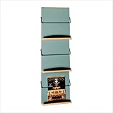 IMAGE OF Three Pocket Magazine and Literature Rack Back Panel Color: Haze, Edge Finish: Oak