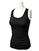 DRESSIS Women's Basic Sleeveless Scoop Neck Racerback Ruched Side Tank Top S-3XL