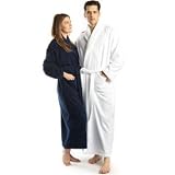 Turkishtowels Terry-Soft Shawl Bathrobe, 100% Combed Pure Turkish Cotton Terry Robe, Free Embroidery