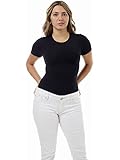 Underworks Women's Ultra Light Cotton Compression Minimizer Crew Neck T-shirt