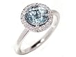 18k White Gold Blue Zircon & Diamond Ring Size 6 Ct.tw 2.50