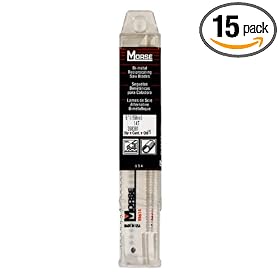 M.K. Morse RB614T15 6-by-3/4-by-0.035-Inch 14 TPI Bi-metal Reciprocating Saw Blade, 15-Pack