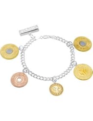 5 Coin Subway Token Sterling Silver Bracelet 07.50 Inches Brc684