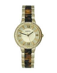 Fossil Womens ES3314 Virginia Analog Display Analog Quartz Brown Watch