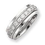Sterling Silver Inner Channel Spinning Band Ring - Size 12