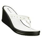 Skechers Rumblers Kitty Womens Wedge Thongs Sandals