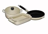 Le Creuset Cast Iron and Stoneware Gift Set, 4 Piece, Almond  from LE CREUSET UK LTD