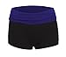 Sexy Mini Knockout Yoga Exercise Gym Workout Cotton Fitted Spandex Shorts (Small, Sapphire Blue Black), Small