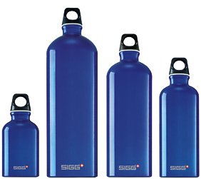 Sigg Switzerland Blue Traveller Aluminum Water Bottle