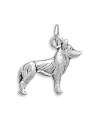 Sterling Silver Husky Charm