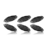 Oval Chrome Fender Side Vents Carbon Fiber Look - 6 Ports