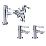 Bath Mixer And 2 Basin Taps Set (RND 2G)by Grand Taps