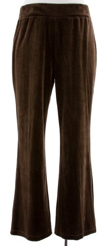 Jones New York Signature Root Beer Brown Velour Pull-On Lounge Pant 1X Jones New York Signature Root Beer Brown Velour Pull-On Lounge Pant 1X