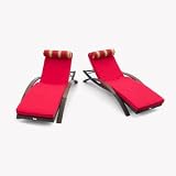 RST Outdoor Cantina Arc Lounger Set with Bolster Pillow Set Patio Furniture - 2-Pack