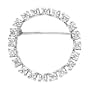 14K White Gold Diamond Circle Brooch - 1.40 Ct.