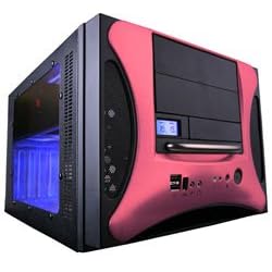 APEVIA X-QPACK2-PK/500 Black/Pink 1.0mm Aluminum w/ ABS plastic front panel MicroATX Desktop Computer Case 500W Power Supply