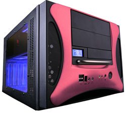 APEVIA X-QPACK2-PK/500 Black/Pink 1.0mm Aluminum w/ ABS plastic front panel MicroATX Desktop Computer Case 500W Power Supply
