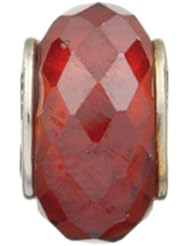 925 Sterling Silver Garnet Faceted Bead, For Chamilia, Pandora, Biagi, Personality, Reflections And More Charm Bracelets