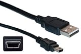 USB Type A Male / Mini-B Male Cable, 5 Pin, Black, 1 ft