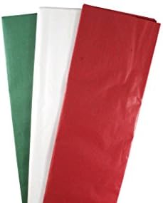 BWI Christmas Assortment 110-Sheets 20" x 20" Tissue Paper - Red, Green & White
