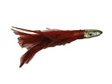 Saltwater Fishing Lure Abalone Head Red Feathers FREE SHIPPING AND 20% CUSTOMER APPRECIATION DISCOUNT!