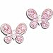 14K White Gold Butterfly Pink Sapphire and Diamond title=