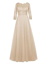 A-line Tulle Applique Lace Evening Dress/Bridesmaid Dress/Prom Dress/Party Dress 