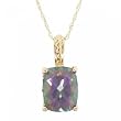 Mystic Fire Topaz Pendant & 18 Inch Necklace in Yellow Gold