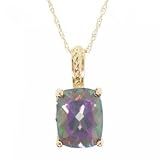 Yellow Gold Pendant & Necklace Fancy Mystic Fire Topaz